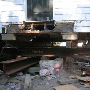 Exterior of a raised house 