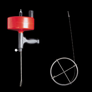 inexpensive manual snake with crank handle for clearing drains