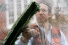 cleaning windows
cleaning