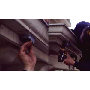 attaching the connector for a downspout