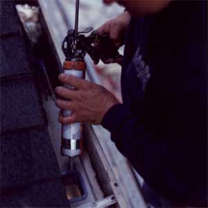 sealing the connection of a downspout