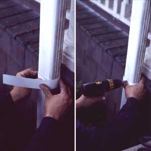 securing the downspout