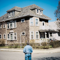 Tom Silva performs fall house inspection on East Boston project house