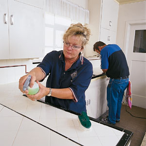 cleaning tile grout