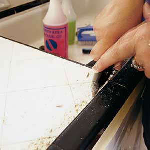 cleaning tile grout