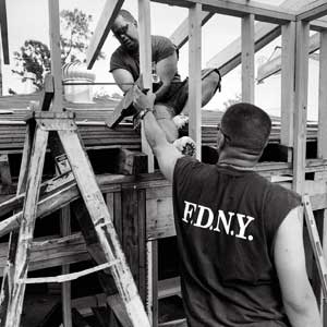 man installing framing  