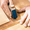 Hand-sand profiles and clear away dust