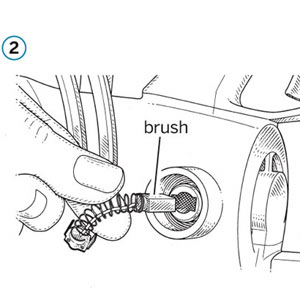 pull out power tool brush and attach spring