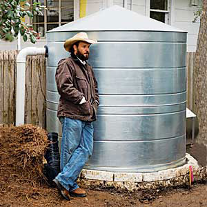 a rainwater collection tank can hold 1,200 gallons of gutter runoff