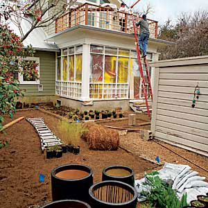 paving with pea gravel allows water to drain back into the soil
