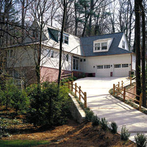 Timeless Home sloped yard