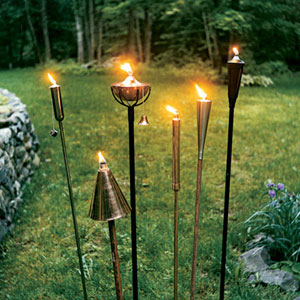 tiki torches for outdoor mood lighting
