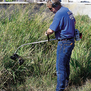 Edging with a string trimmer