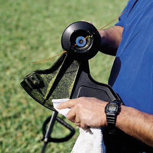 Cleaning a string trimmer