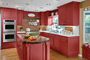 kitchen painted red