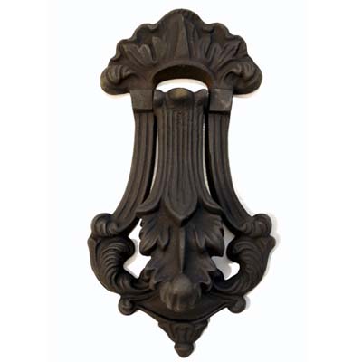 powder coated matte black finished knocker common to Gothic homes