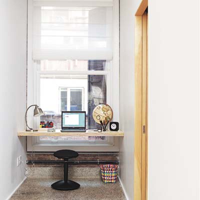 bright work area near the window