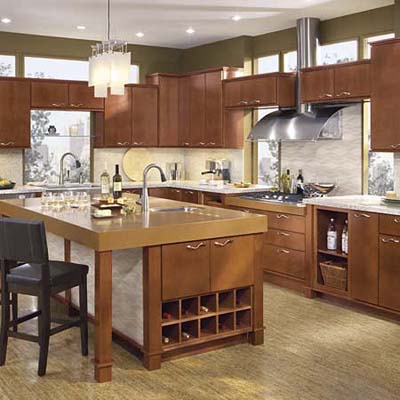  Clean Kitchen Cabinets on Modern Style Design Kitchen With Natural  Wood Cabinets And Black Bar