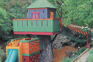 Playhouse built into a hillside