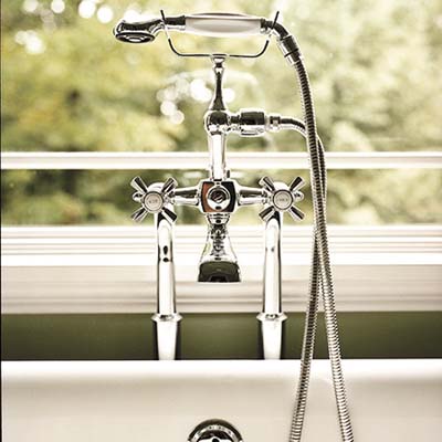 Polished-chrome fittings from Waterworks