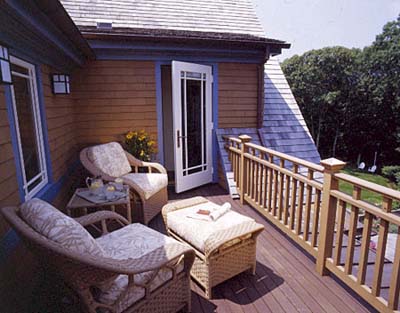 Deck aligned with the roof of the rest of the  house