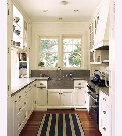 Gallery Kitchen on Bright Gallery Kitchen In New Shingle Style House