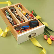 kitchen drawer filled with essential tools