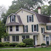 Light shade of exterior paint with white details