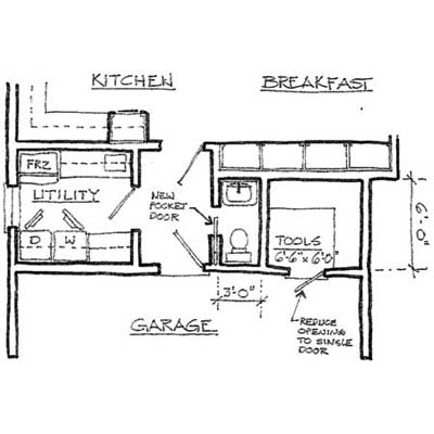 Black  White Bathroom Ideas on Carved Out Of A Garage   How To Plan The Perfect Half Bath   Photos