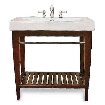 Bath Vanity on Porcelain And Stained Wood Vanity   Bath Vanity Revamp   Photos