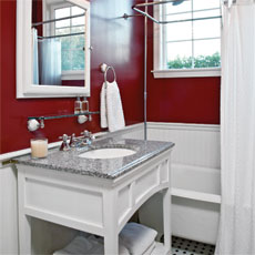 bathroom after getting an easy-upgrade bath and vanity