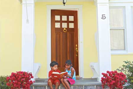 an entryway transformed with affordable improvements