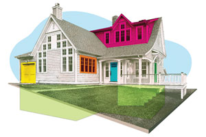 diagram of most common location of home break-ins