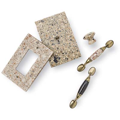 knobs and switchplates, quartz accents