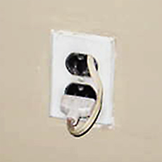 dead mouse stuck in an electrical panel