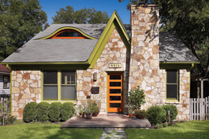exterior of cottage remodel in Austin, TX