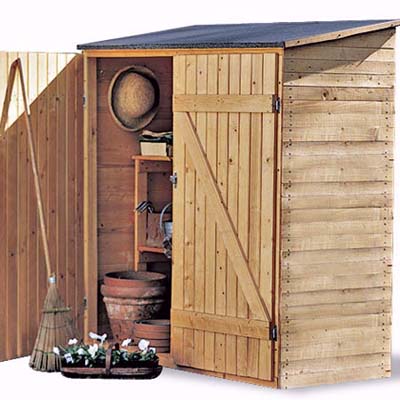 Storage Shed  with one door open