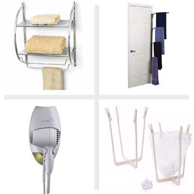composite image of four bathroom accessory products for under seventy-five dollars each