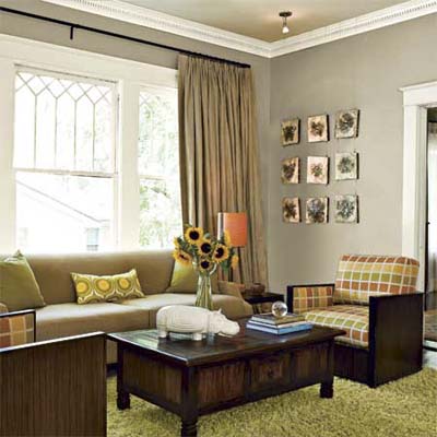 the authors self-remodeled 1920's bungalow living room 
