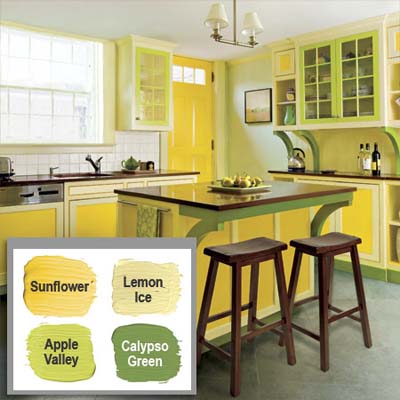 Yellow Paint Colors  Kitchen on Bold Colors In Yellow And Green Shades Of Equal Intensity Add Life To