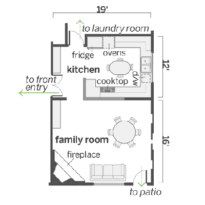 Black White Kitchen Floor on Before Floor Plan How To Open Up A Cramped Kitchen Photos