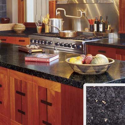 Wood Kitchen Counter Tops on Kitchen Island Granite Countertop On Zen Style Wood Trimmed Kitchen