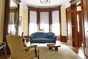 remodeled living room at new york city house project