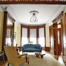 remodeled living room at new york city house project