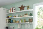 floating wall-mount shelves for storage and organization