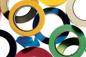 using masking tape on a roll