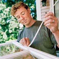 toh host kevin o'connor repairing the weatherstripping in a wood window