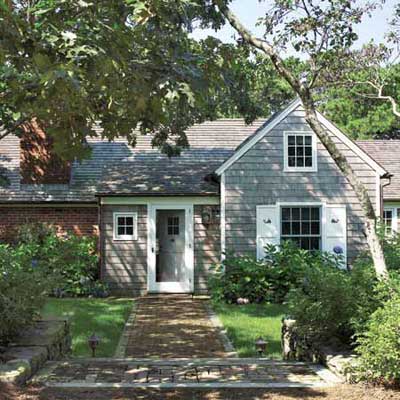 exterior of shore house with cottage style