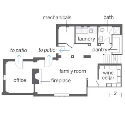 Remodeling Plans on Floor Plan For This Basement Remodel