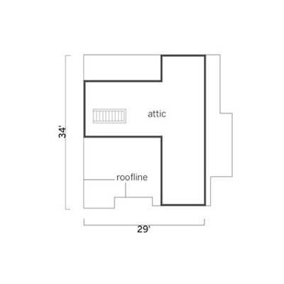 existing floorplan of the attic before remodel